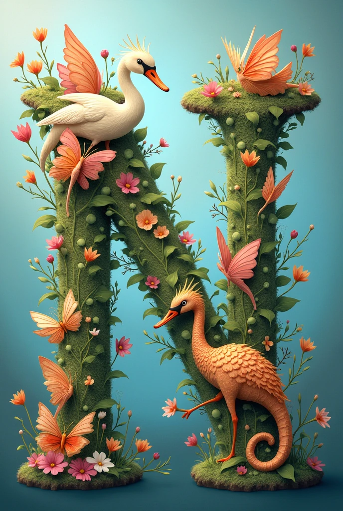 An animal-themed letter N 