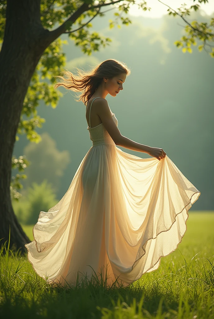 wind lifting the skirt