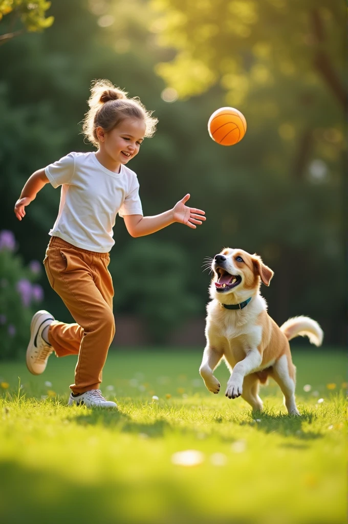 A picture of me playing with my dog ball