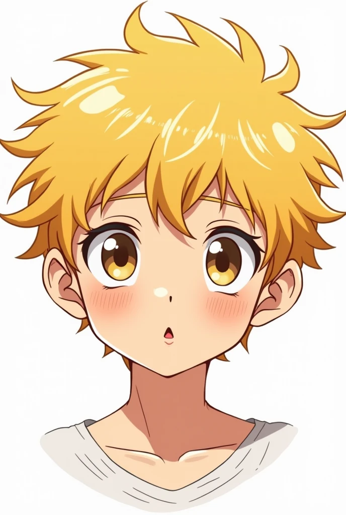 generate me a logo with a head of a blond boy in a more age manga style with accessories