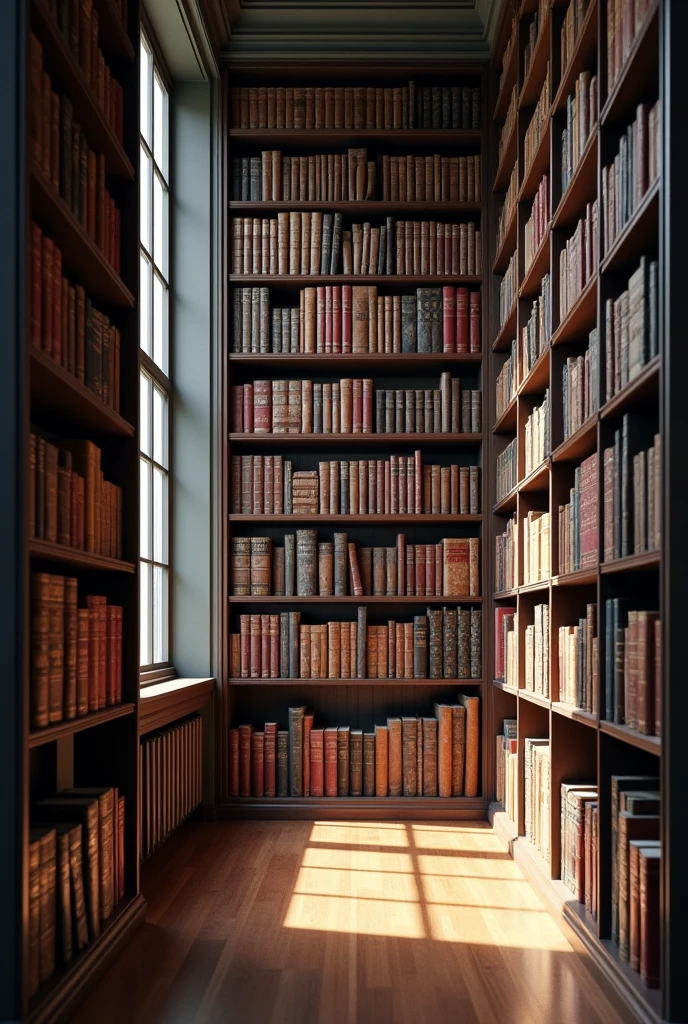 (Photorealism:1.2) personal library with only Karl Marx books in it 