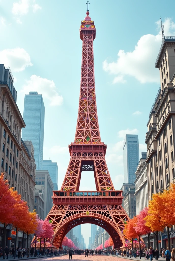 The Eiffel Tower of Macarons in the city