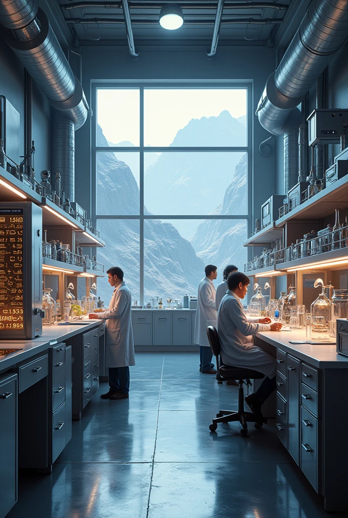 It generates the image of a realistic mining chemical laboratory like those in Peru.