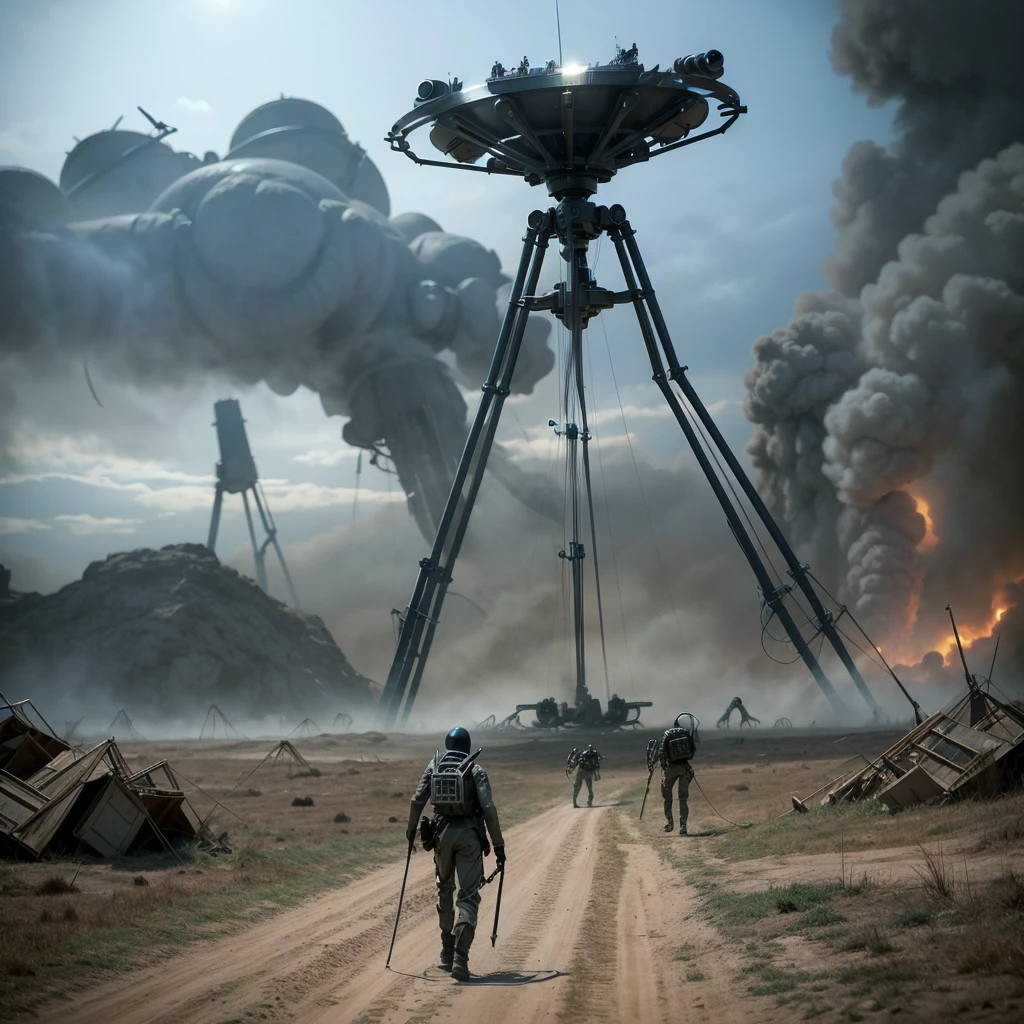 Invasion of the tripods from the movie War of the Worlds