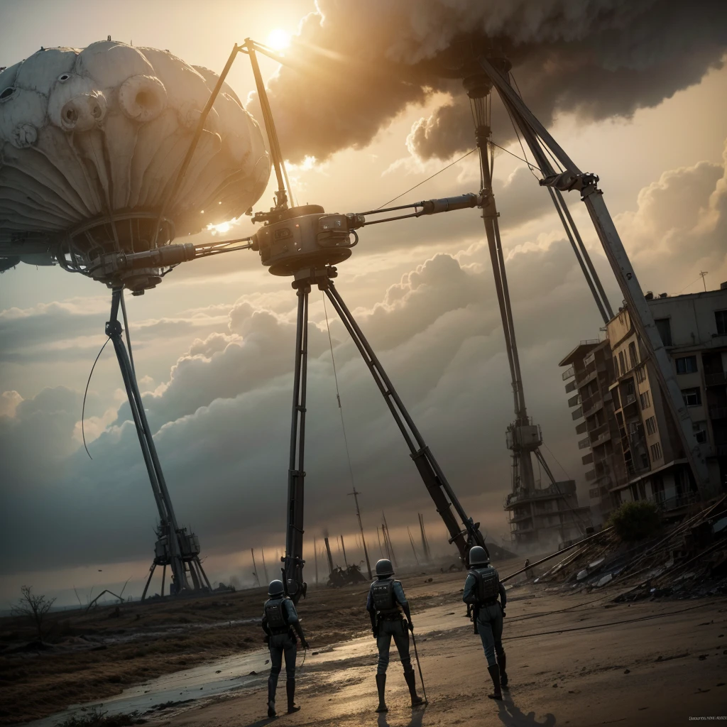 Invasion of the tripods from the movie War of the Worlds