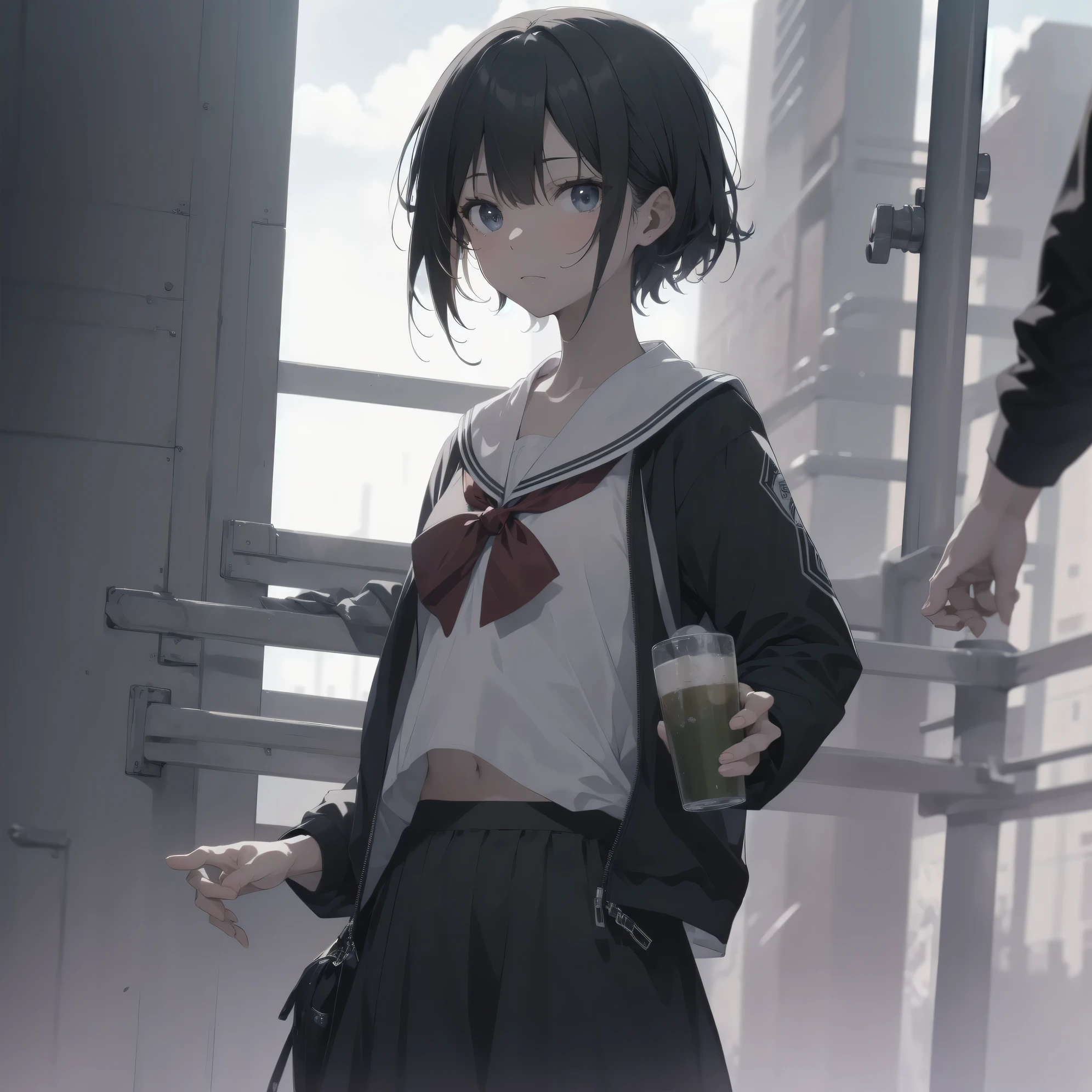 ultra-absurdres-Top quality by artist God, ultra-detailed, high resolution, anime moe artstyle, best anime 8k konachan wallpaper, pixiv contest winner, pool:2810, perfect anatomy,break, 1girl, (Please draw a girl walking sleepily to school alone. )break,(Solo,little female,13yo:1.3),Full limbs, complete fingers,a junior high school student, (very short hair), short cut, flat chest, , small butt, small black eyes, beautiful detailed eyes, well-proportioned iris and pupils, expressive eyes, highres detailed hair, soft expression, salor school_uniform, sailor collar, serahuku, bow, pleated skirt,(Detailed Lighting), (Detailed background), in the School commute route. break,super detailed skin, Best cinematic lighting powered by famous artist, 8k,beauty illustration,photoshop_(medium),very aesthetic,break,((artist:mery_(yangmalgage) )), artist:clamp ,artist:carnelian ,artist:kantoku ,
