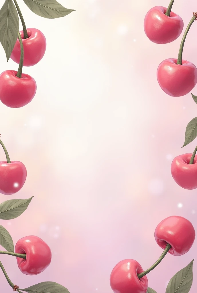 Make a pastel animated cherry frame, bottomless, that is, the transparent background