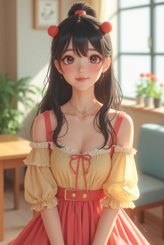 "Akemi, age 22, with her  build, delicate figure giving her a doll-like appearance, large expressive eyes radiating innocence, heartwarming and infectious smile, long soft hair styled in playful pigtails or high ponytail, fair and smooth skin enhancing her youthful look, dressed in cute and colorful outfits reflecting her vibrant personality, in a photorealistic image, capturing her youthful beauty and charm, full body shot, 35mm lens, bright and cheerful lighting, high resolution 8K, emphasizing her popularity and beloved nature (youthful beauty and charm:1.4), (cute and colorful outfits:1.3), (bright and cheerful lighting:1.2)"