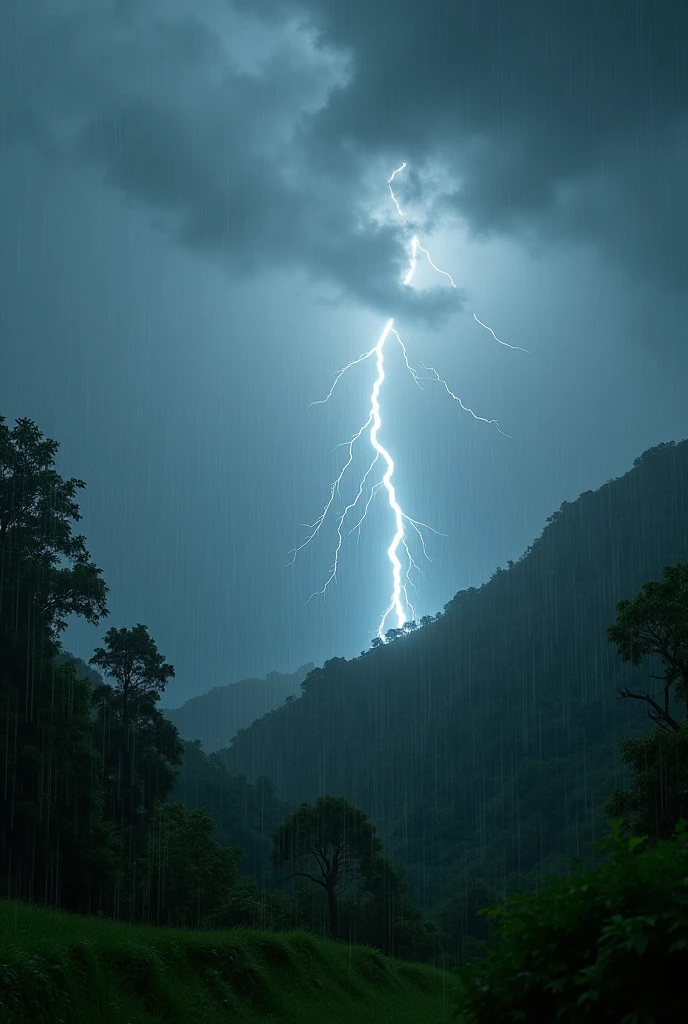 Video of a rainy day with thunder