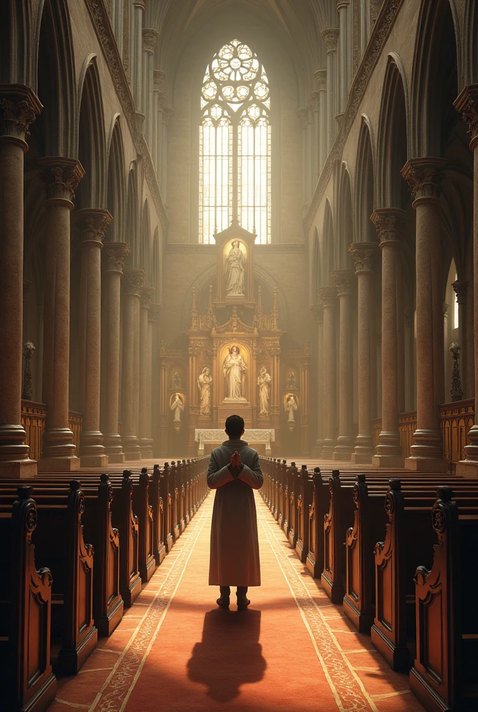 Person in a church