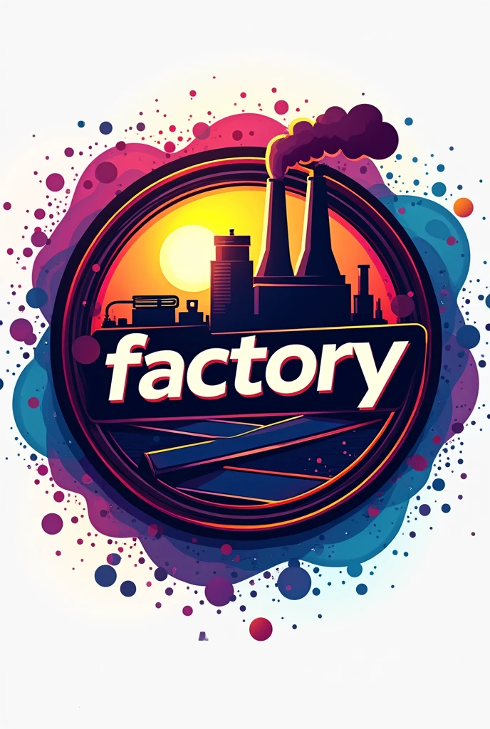 Logo highlighting the word Factory dynamic in a colorful circle