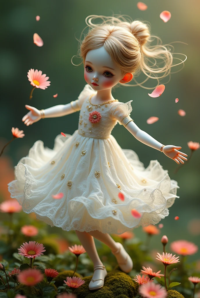I would like to beautiful doll created with dancing flower petals that transforms as it dances.