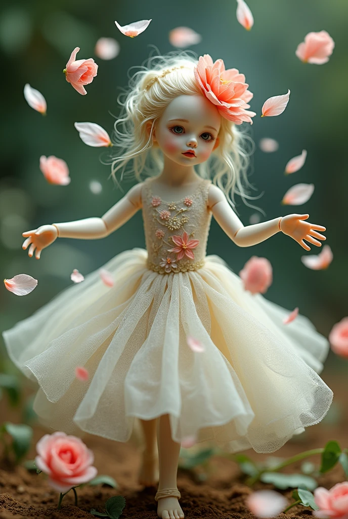 I would like to beautiful doll created with dancing flower petals that transforms as it dances.