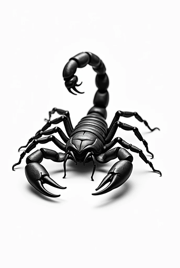 Create a black and white and grey pointillism tattoo of a scorpion on white background shaded detail professional micro realistic black work