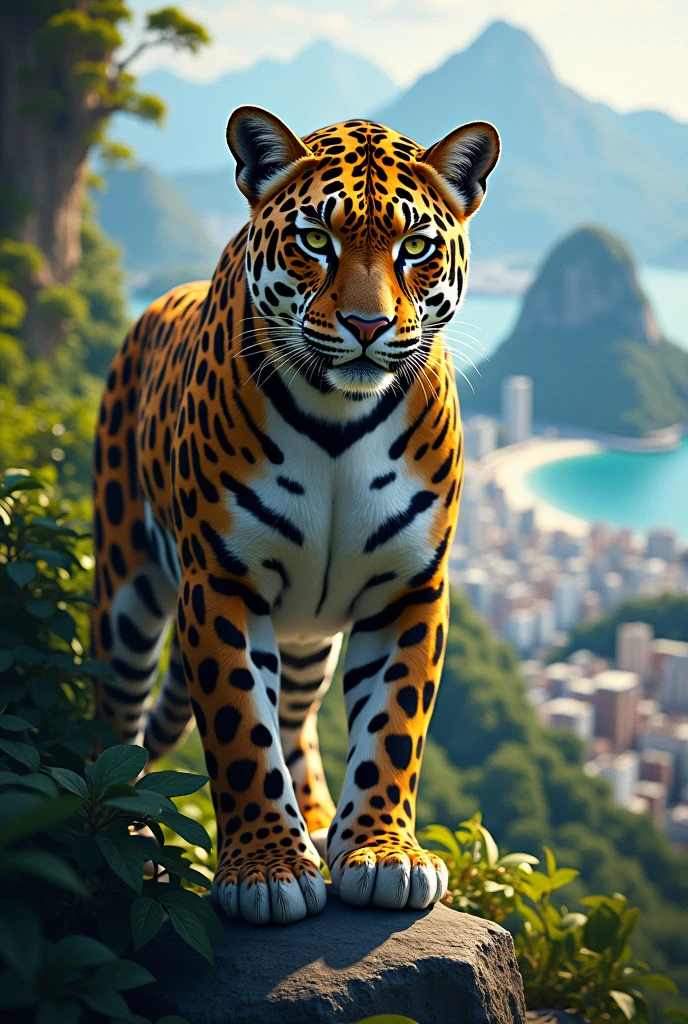 Build a profile picture for an indoor gaming Instagram where the focus and " jaguar and rio de janeiro"