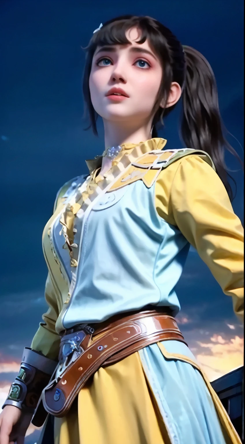 masterpiece,best quality,1 Girl, Heterochromia,Cowboy shooting, Dynamic poses, Dynamic Angle