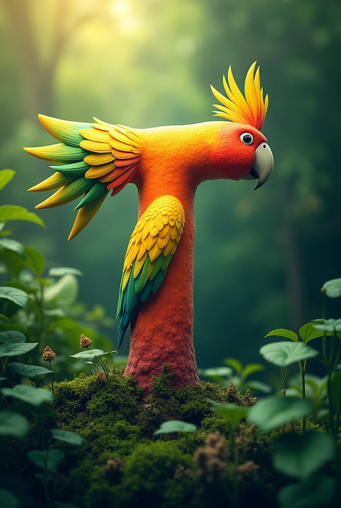 T shaped like a parakeet
