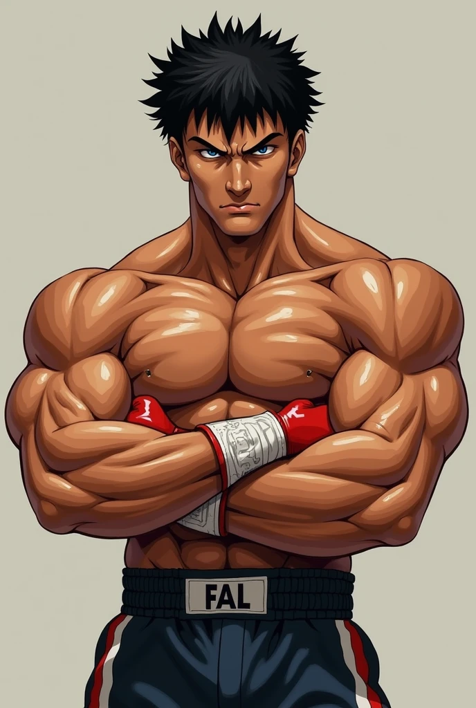 ippo makunouchi showing his muscles