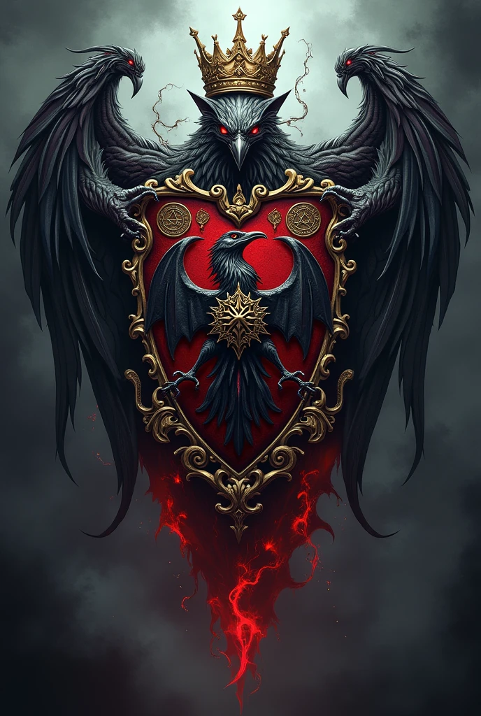 Let's imagine that there is a family that is the combination of the history of Castelvania and Constantine., What would this family's coat of arms look like?, keeping in mind that the family name is Castellani, put a coat of arms on this image with the name of the Castellani family