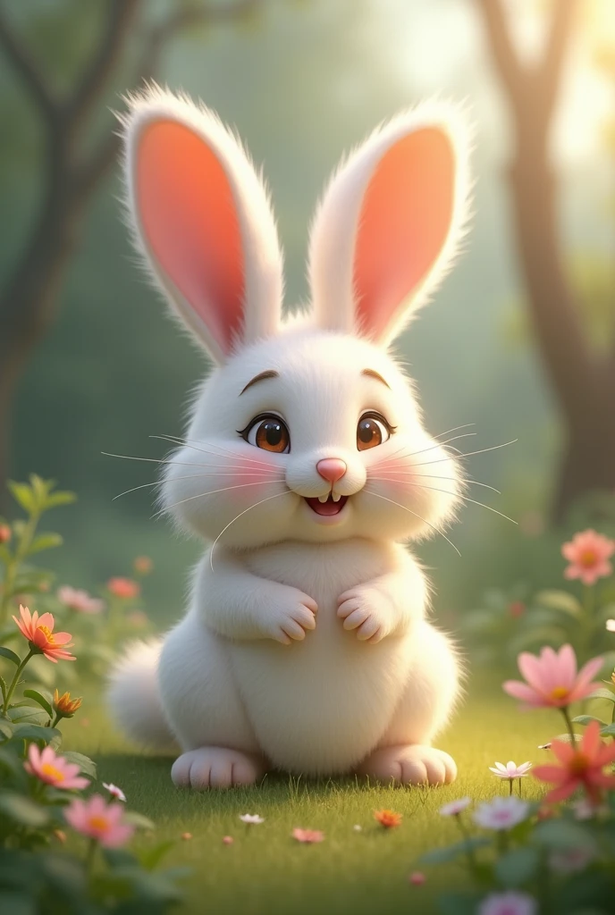 A lowercase e shaped like a rabbit