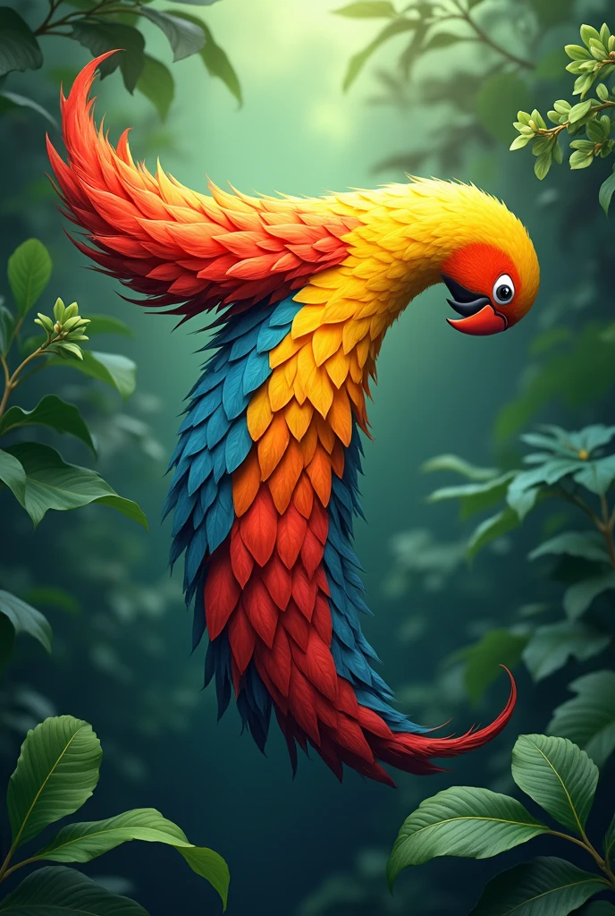 T shaped like a parakeet
