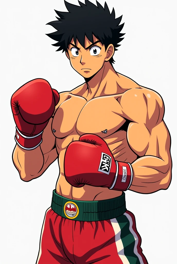 ippo makunouchi showing his muscles in cartoon 