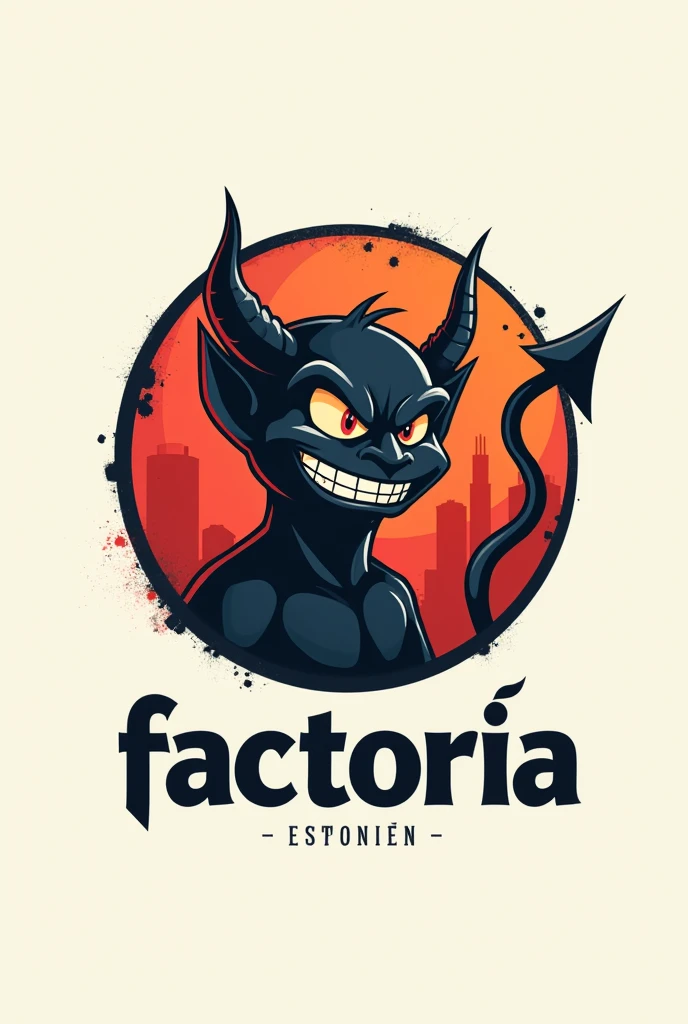Logo highlighting the Spanish word Factoría with a round devil