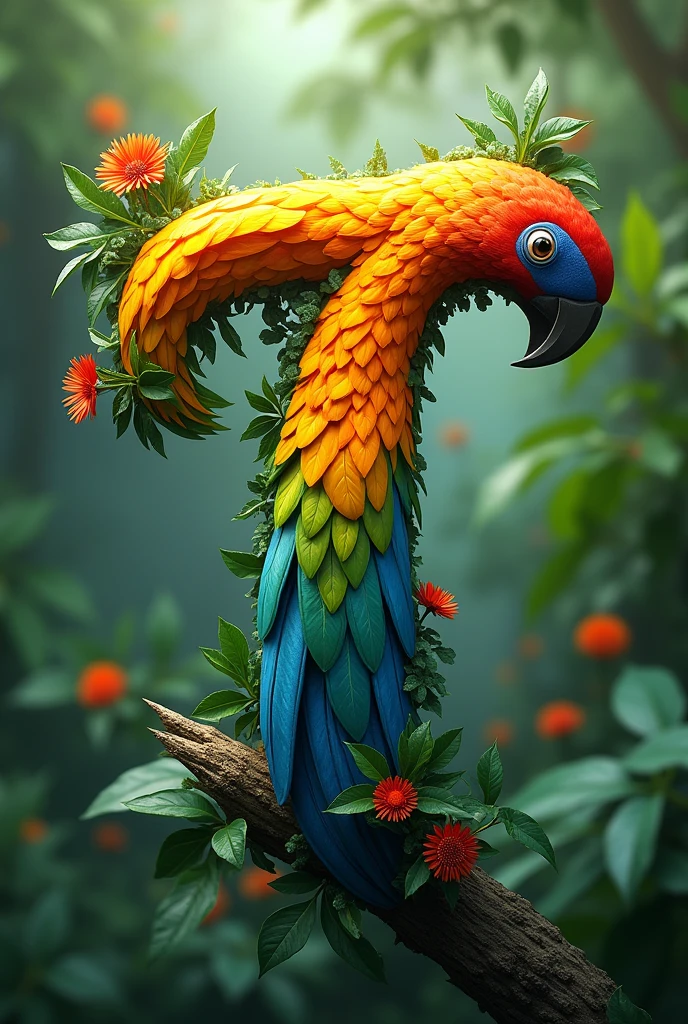 T shaped like a parakeet