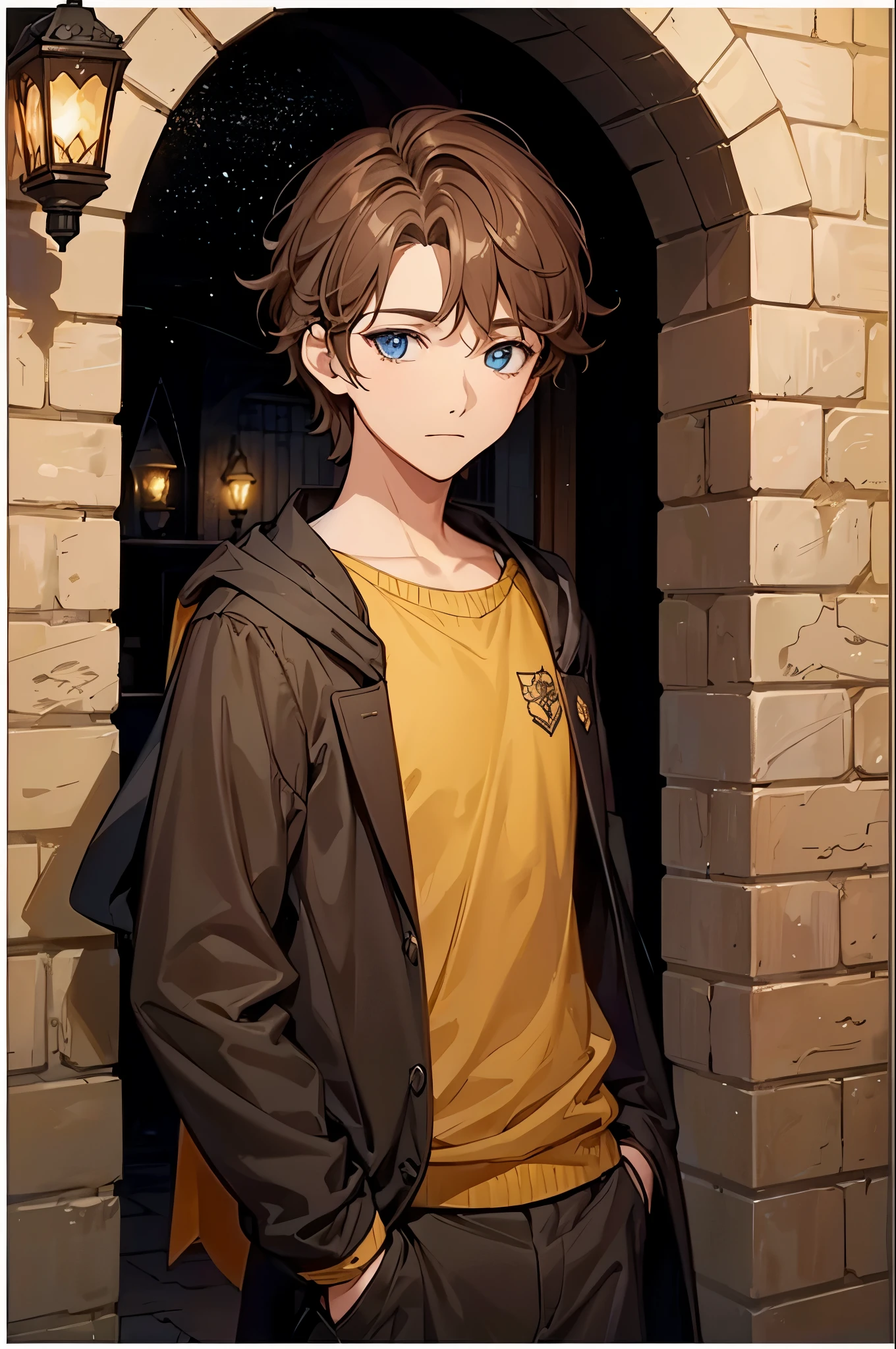 Change clothes for Hogwarts uniform of the Hufflepuff house