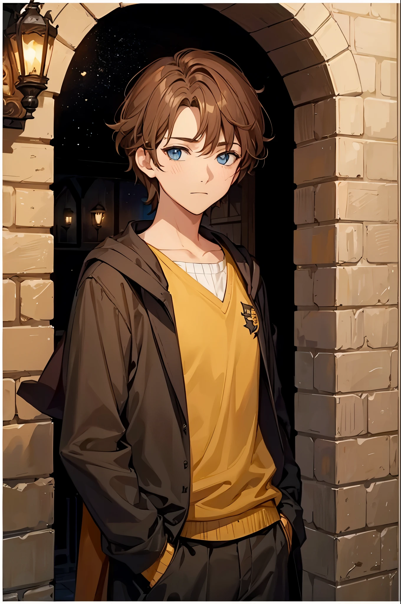 Change clothes for Hogwarts uniform of the Hufflepuff house