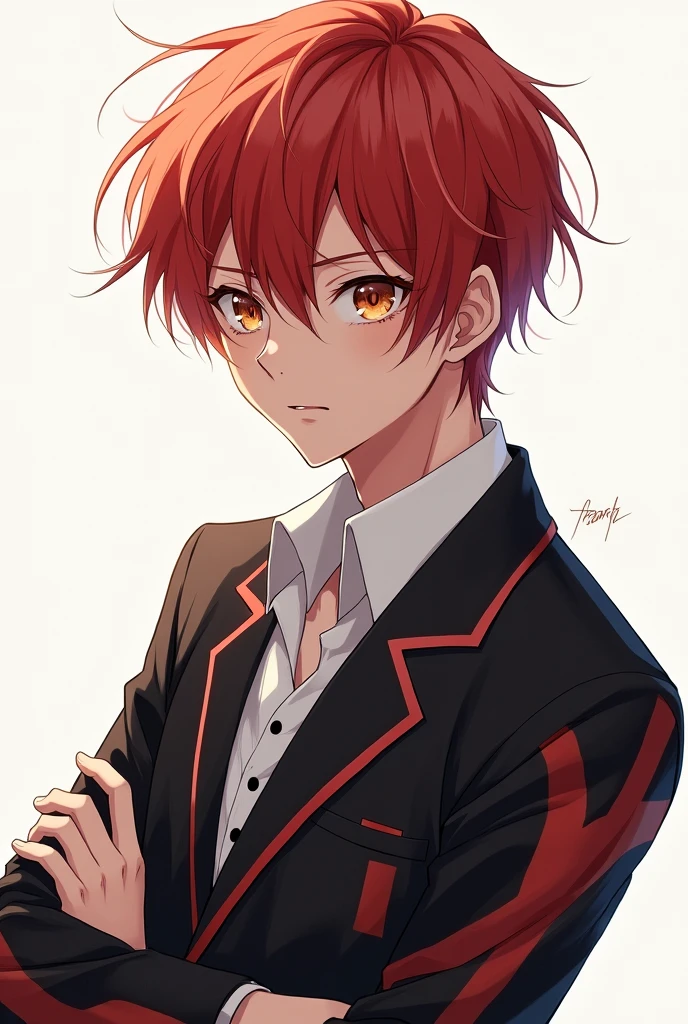 masterpiece, Best Quality, high quality, 1 chico, Alone, male focus, looking at the viewer, Upper part of the body, yukihira_Souma
