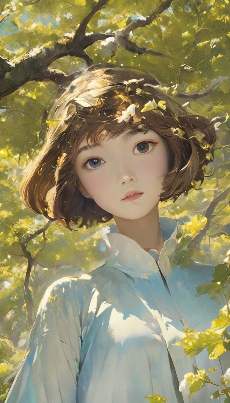 masterpiece、Highest quality、1.woman、20-year-old、((Bobbed hair))、Surrealism