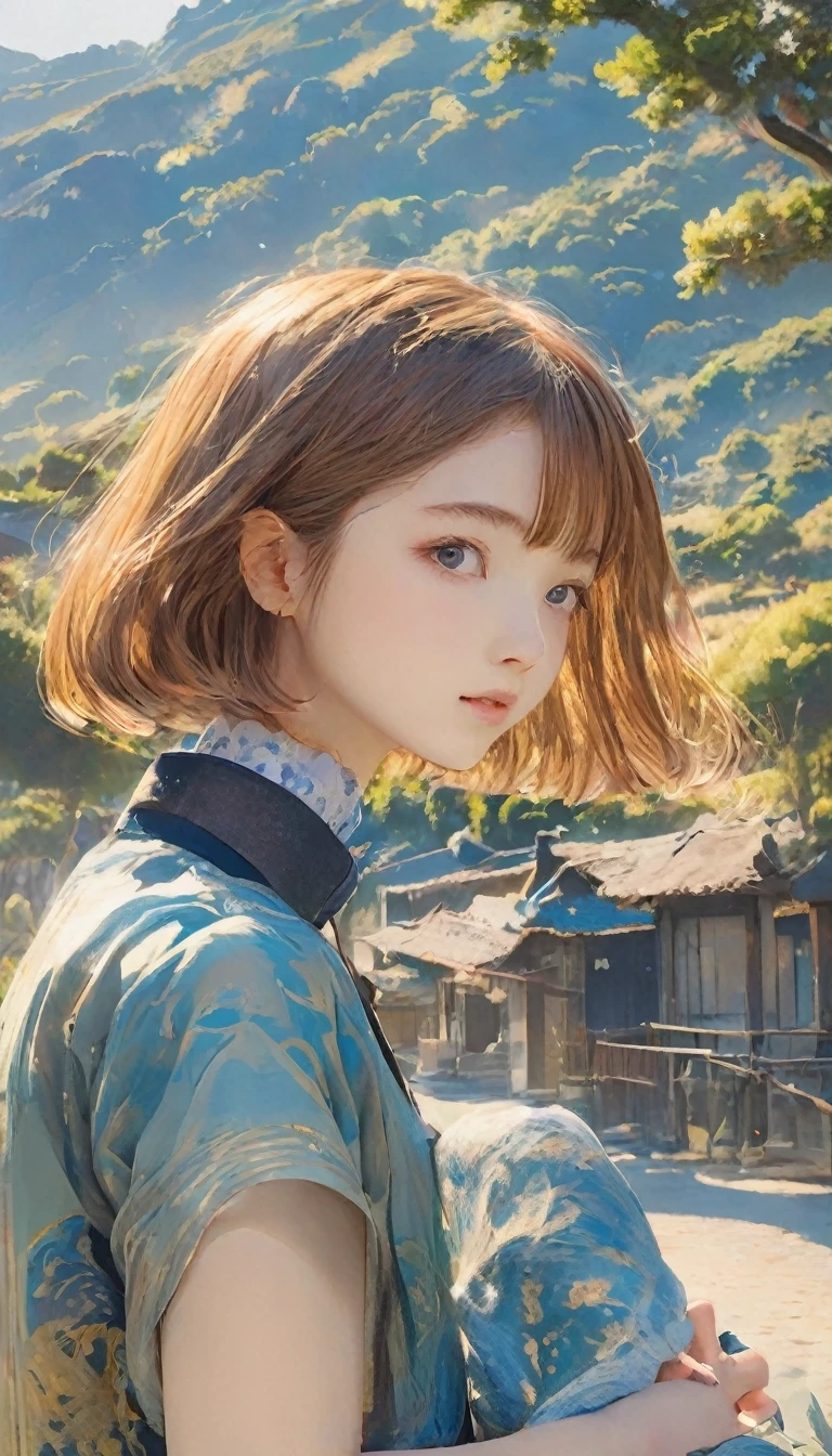 masterpiece、Highest quality、1.woman、20-year-old、((Bobbed hair))、Surrealism