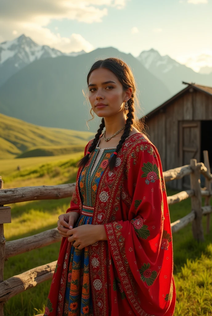 Dafne Keen 2024, dressed as a Chilean huasa in the countryside