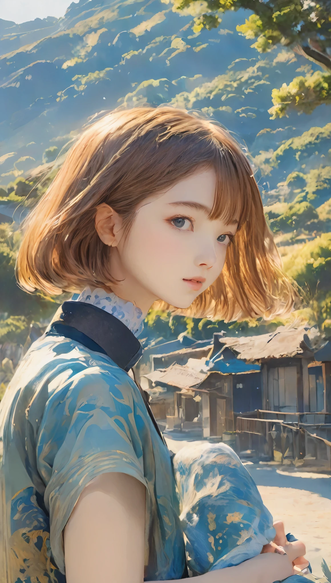 masterpiece、Highest quality、1.woman、20-year-old、((Bobbed hair))、Surrealism