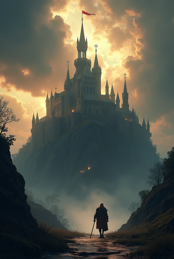 Realistic cover of a book named Victoriam Vel Cladem with the image of a castle , author : Jennifer from Rosario