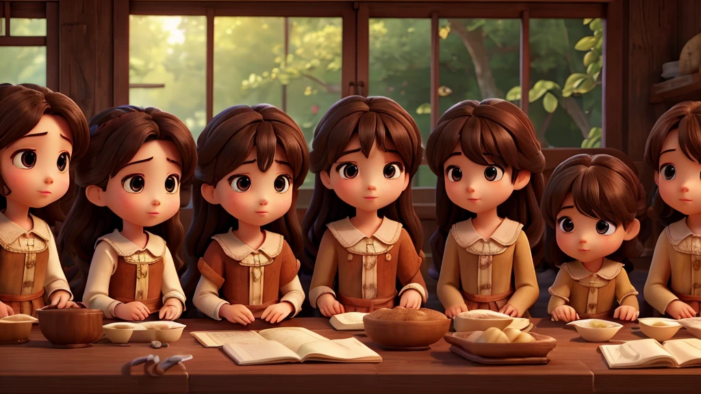 Masterpiece、high resolution、最high resolution、Delicate facial features、Very beautiful face、Precise、5Children of Man、Gathering and talking、A child at a distance、
