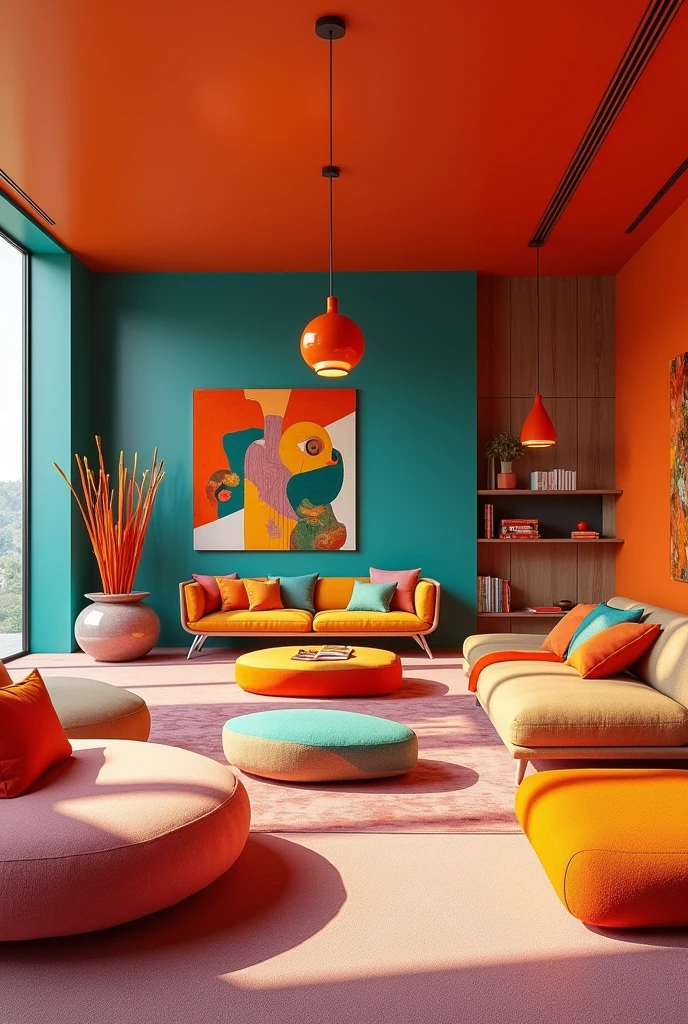 Contemporary interior decoration, color, modern