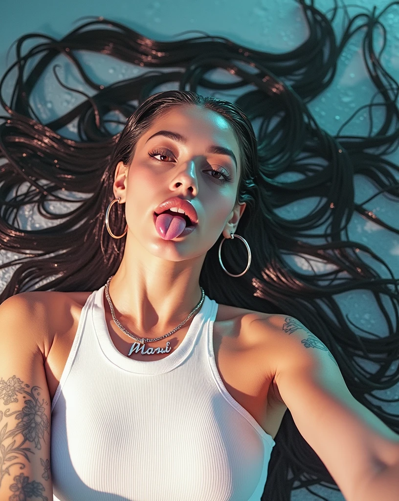 a close up of a person with a pink manicure on their hand, ahegao, ahegao face, official artwork, album cover!, artpop, digital art. @mariomaniacdude, alternate album cover, profile pic, promo art, cardi b, portrait of ariana grande, hq artwork, bella poarch, ava max, album art, lisa - frank