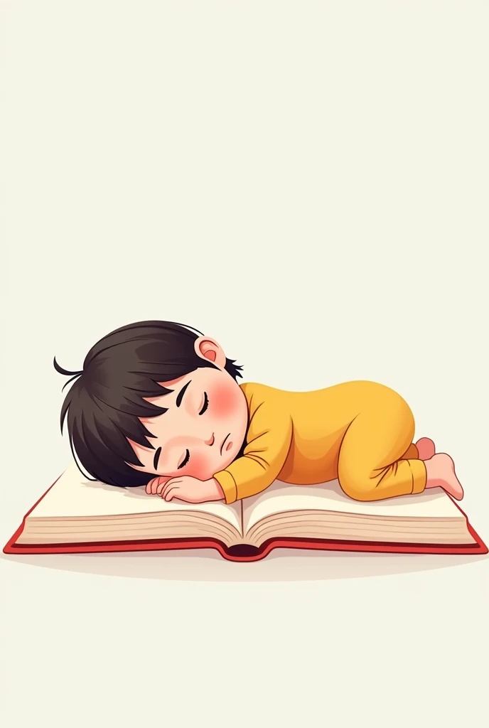 I am looking for an illustration of a child lying down resting in the following style: drawing style: Modern and vector, with smooth, clean lines, and vibrant colors. Cartoonish but realistic. Color: Using a palette of bright and contrasting colors that are pleasant and eye-catching. FORMAT: Illustrations arranged in a book or manual style. This illustration is intended for a guidance and training manual, so it must be clear, accessible and visually appealing."
