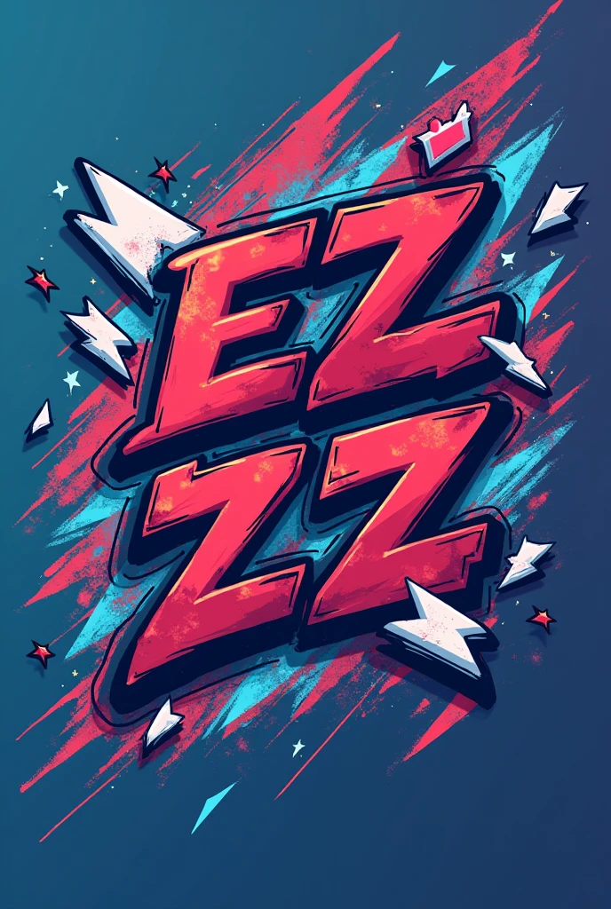 Logo  graffiti "EzyouzZ" pour un gamer adolescent inspiré de fortnite et rocket League 
