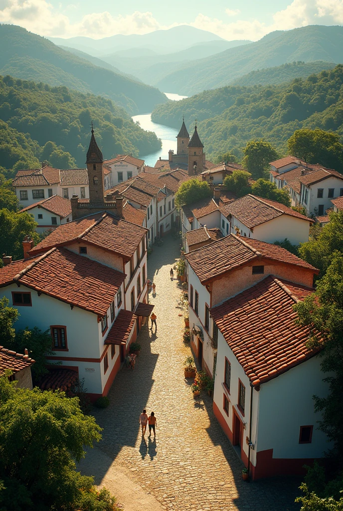 village in minas gerais top view horizontal image