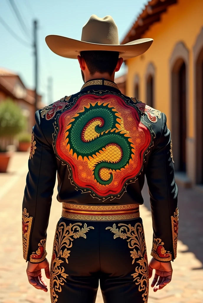 A charro suit with a dragon ball design
