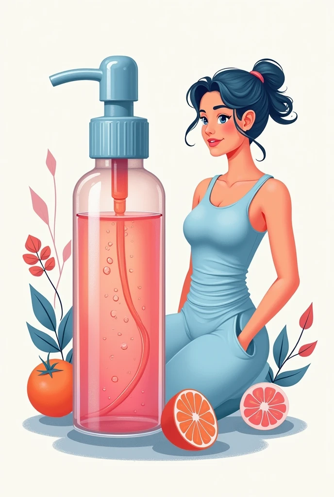 I am looking for an illustration of a hydration serum on a student with the following style: drawing style: Modern and vector, with smooth, clean lines, and vibrant colors. Cartoonish but realistic. Color: Using a palette of bright and contrasting colors that are pleasant and eye-catching. FORMAT: Illustrations arranged in a book or manual style. This illustration is intended for a guidance and training manual, so it must be clear, accessible and visually appealing."