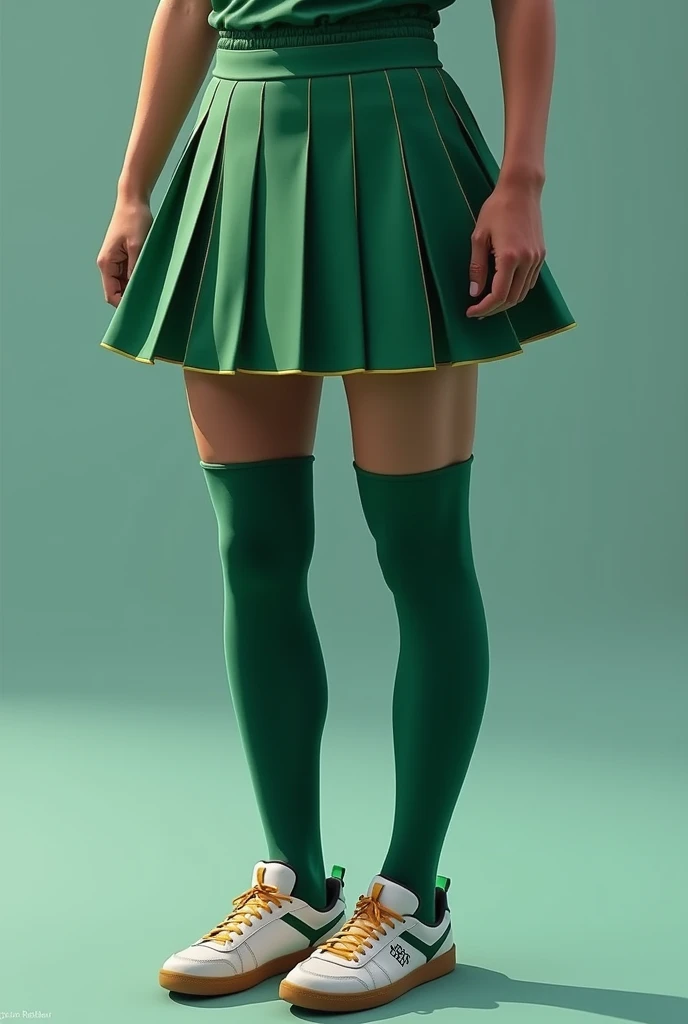 Make me a skirt with the colors aqua green, balmco and dark green as a uniform type for olympics