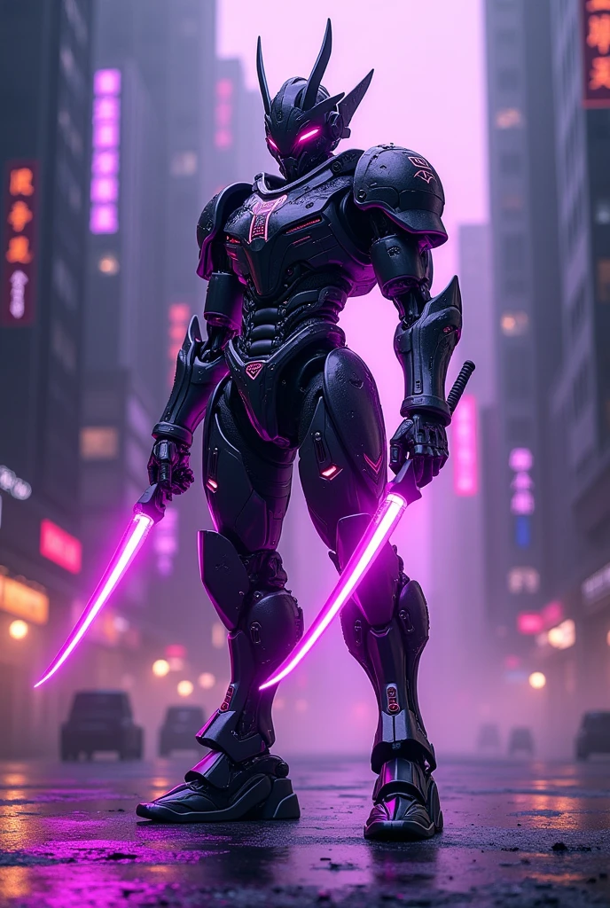 Purple Neon Mecha Samurai