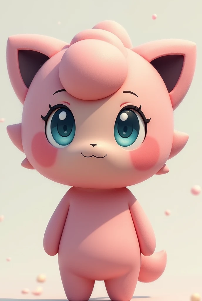 A girl with a realistic body and a jigglypuff face, the pokemon