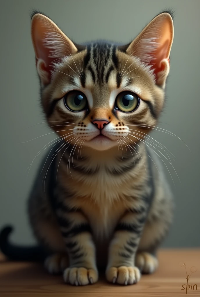 A cat looking with a sad face