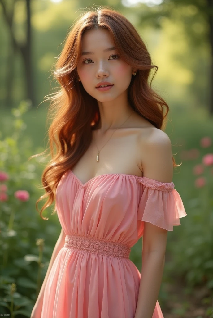 woman in pink dress