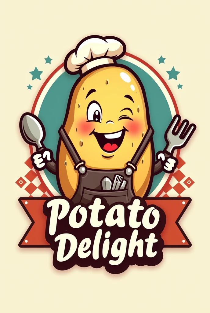 A logo for a diner called "potato delight"